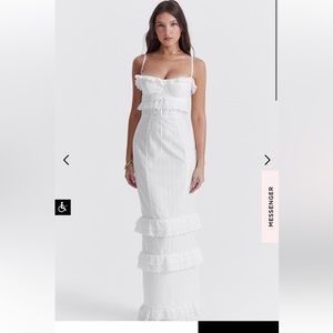 House of CB Eve WHITE BRODERIE MAXI DRESS